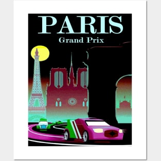 Paris Grand Prix : Abstract Automobile Racing Advertising Print Posters and Art